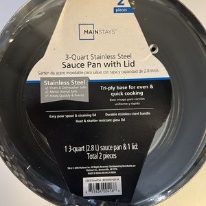 3 QUART STAINLESS STEEL SAUCE PAN WITH LID